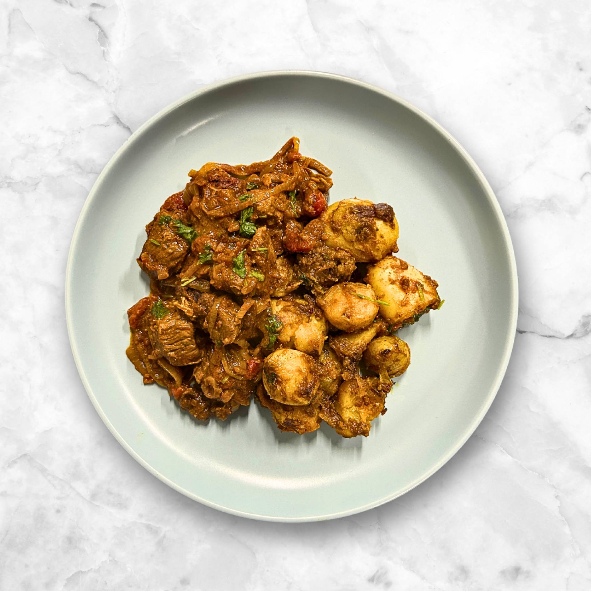 Beef Madras with Bombay Potatoes